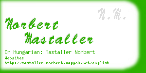 norbert mastaller business card